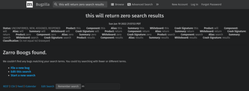 Bugzilla celebrates the rare state where spelling has failed more visibly than software.